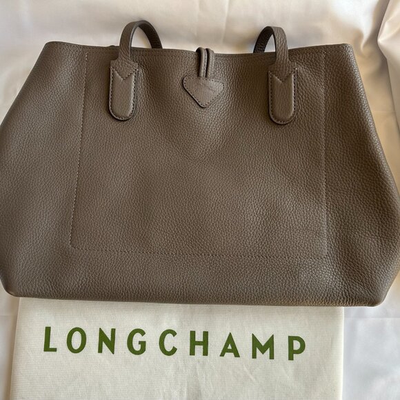 Longchamp Roseau Essential Mid Leather Tote - Color Clay - Preloved - Picture 3 of 16